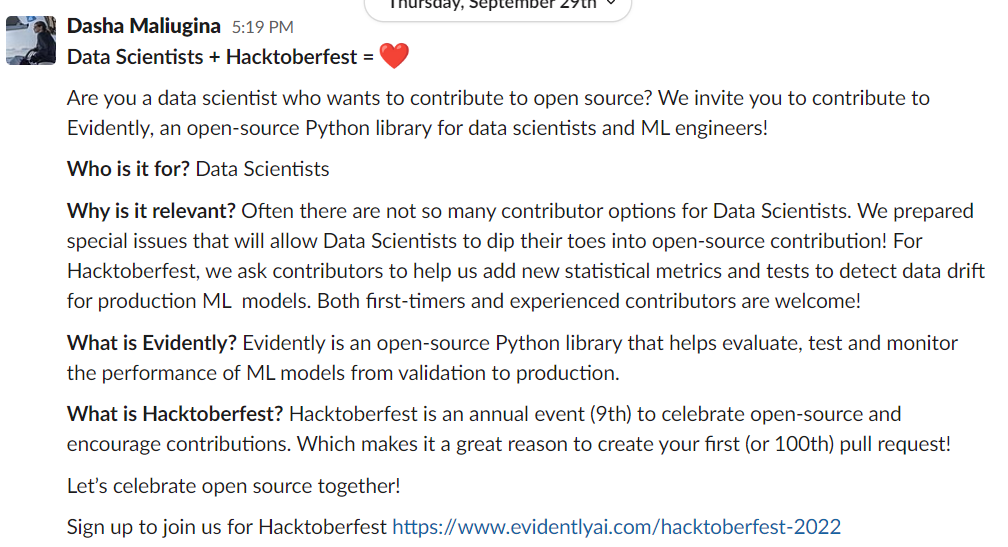 Example of a good shameless promotion post