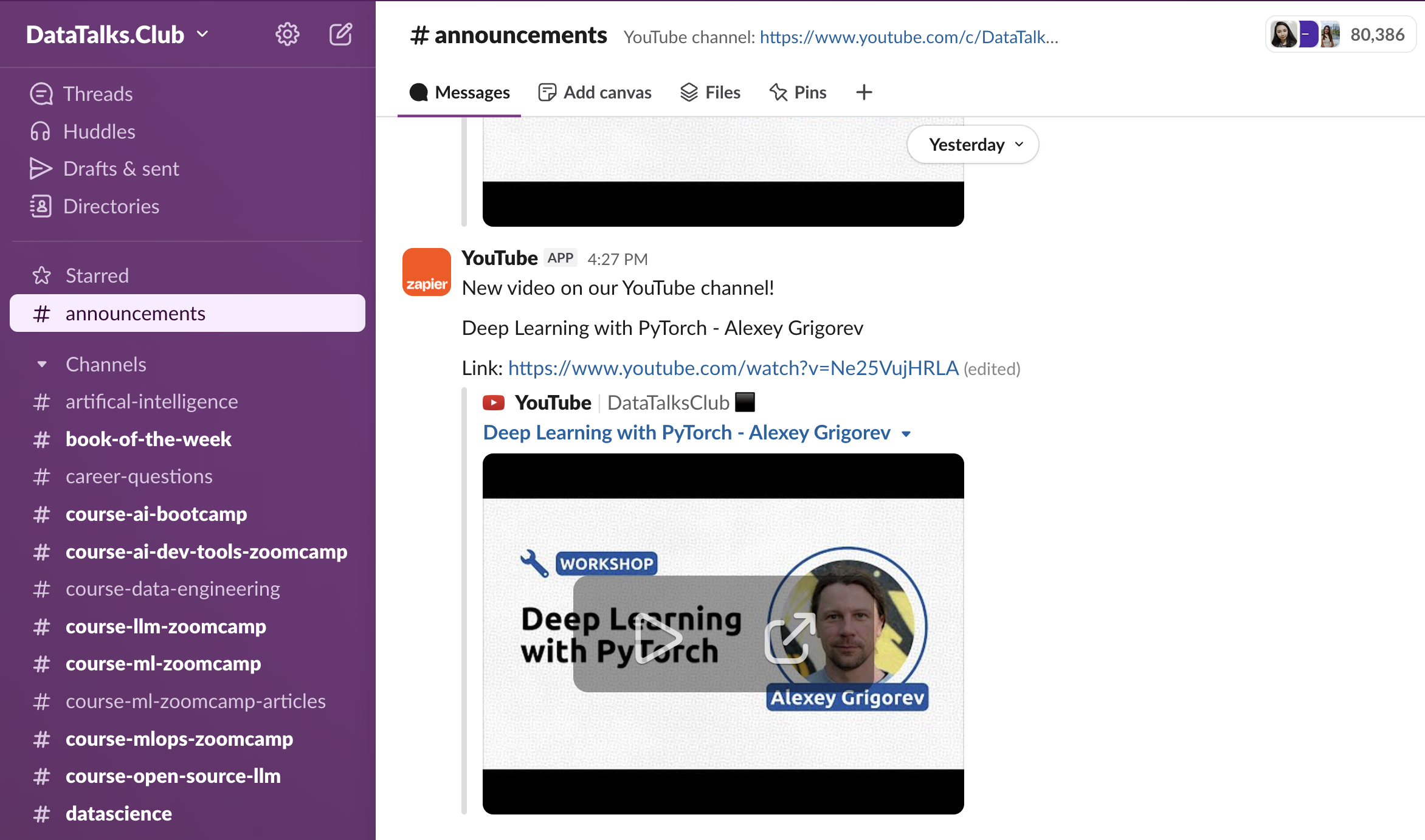 DataTalks.Club Slack community