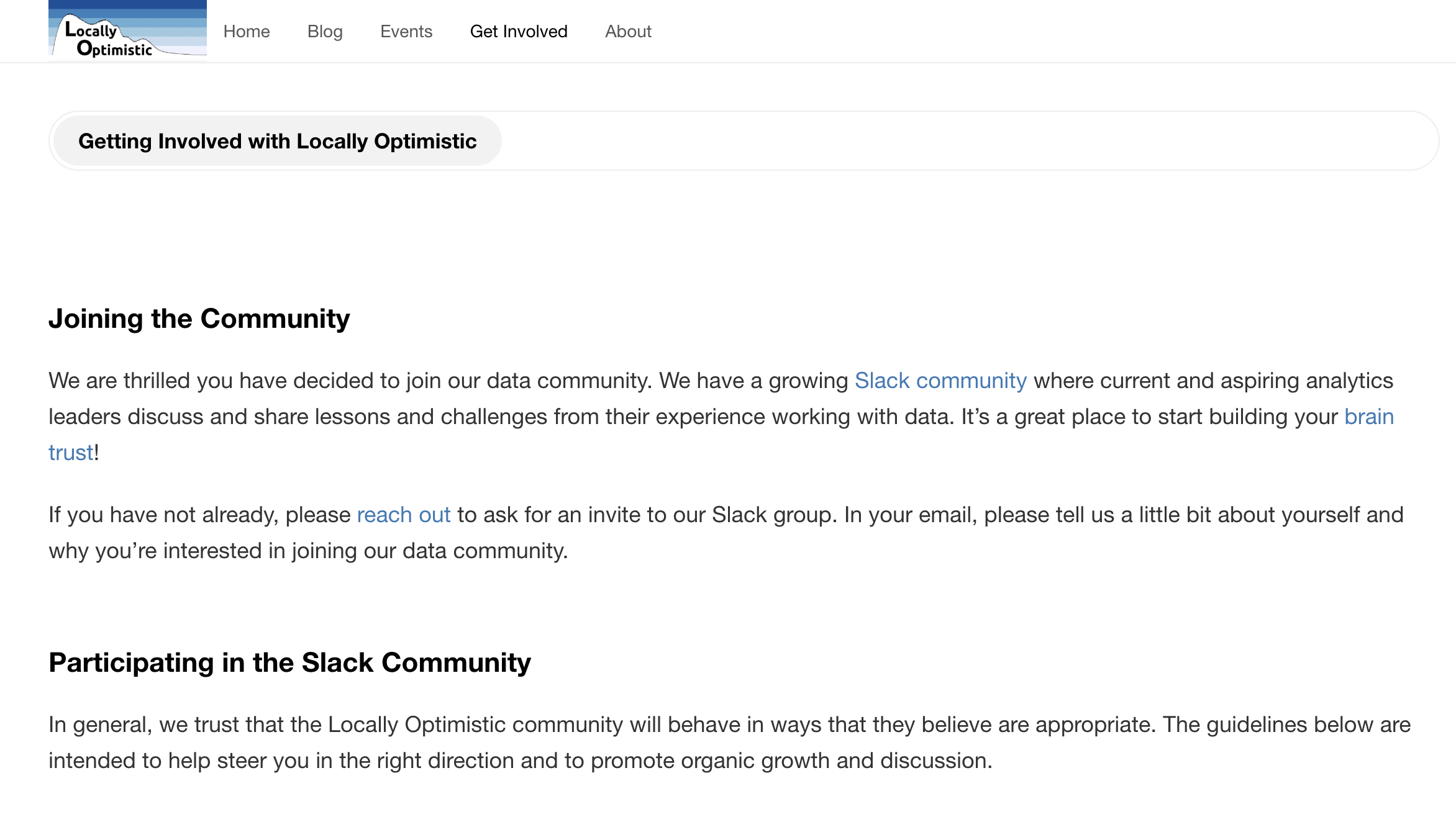 Locally Optimistic Slack