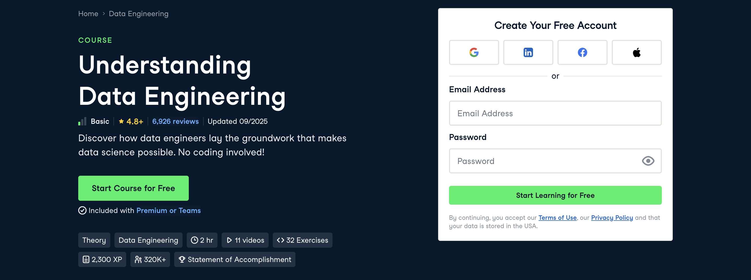 Understanding Data Engineering course overview